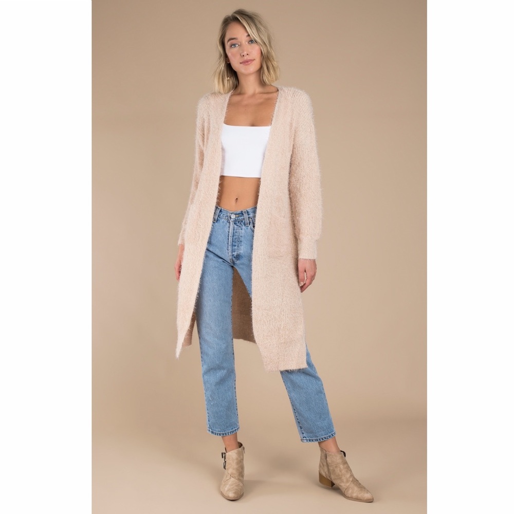 Fuzzy Longline Cardigan